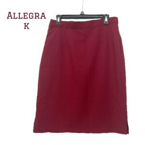 Allegra K Women's Burgundy Skirt NWOT 16"waist 24.4"length